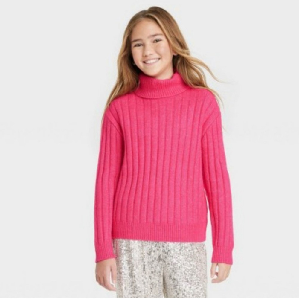 NWOT Girls’ Ribbed Turtleneck Sweater-Art Class